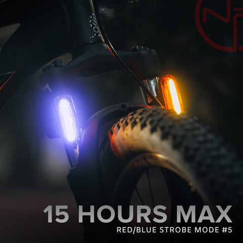 PSR-120 POLICE PATROL RED/BLUE STROBE BIKE LIGHT - ALTERNATING 120 LUMENS - RECHARGEABLE COB LED - FOR PROFESSIONAL USE ONLY