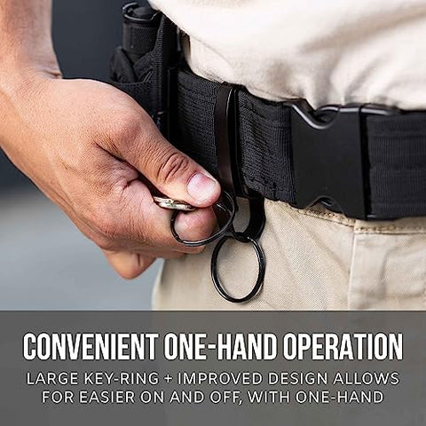 TH2 Flashlight Holster & TKH-S1 Stealth Keychain Ring Bundle for Duty Belt Pouch Stretchable Holder for Police Military Security Belt