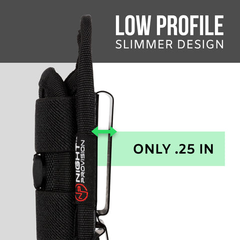 TH2C Tactical Flashlight Holster Closed-end with Metal Belt Clip for Duty Belt Pouch Stretchable Holder for Police Military Security Belt