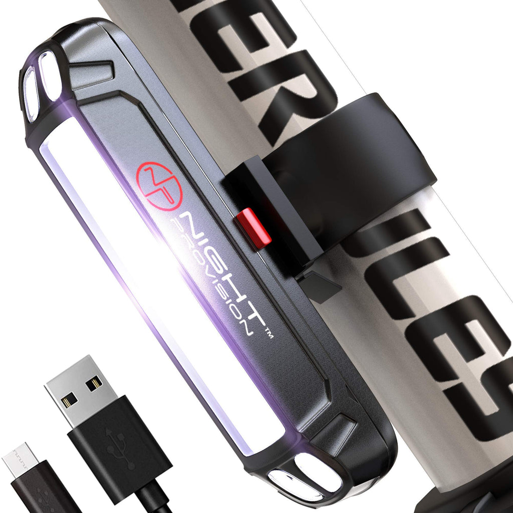 NIGHT PROVISION™ LINE 120F | FRONT BICYCLE HEADLIGHT MICRO USB RECHARGABLE LED 120 LUMENS