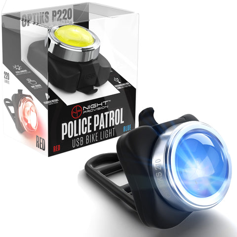 OPTIKS P220 REAR POLICE PATROL COMPACT BIKE LIGHT USB RECHARGEABLE FOR PROFESSIONAL USE ONLY