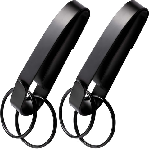 Stealth Tactical Key Ring Holder for Duty Belts, Quick Release Key Clip Stainless Steel w/2 XL Detachable Key Rings Max 2.25" Belt for Police, Correctional, Fire Dept.