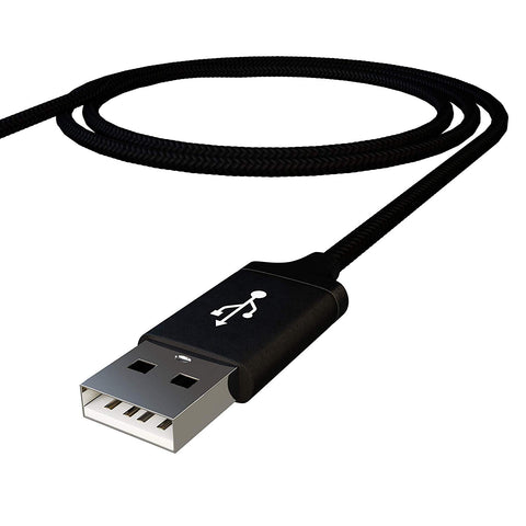 3 IN 1 USB NYLON BRAIDED CABLE CHARGER LIGHTNING / TYPE C / MICRO USB (1.5 FT, BLACK)