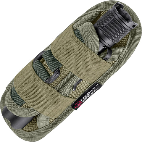 TH1 TACTICAL FLASHLIGHT HOLSTER DUTY BELT POUCH STRETCHABLE ROTATABLE CLIP 360 DEGREE HOLDER FOR POLICE MILITARY SECURITY BELT