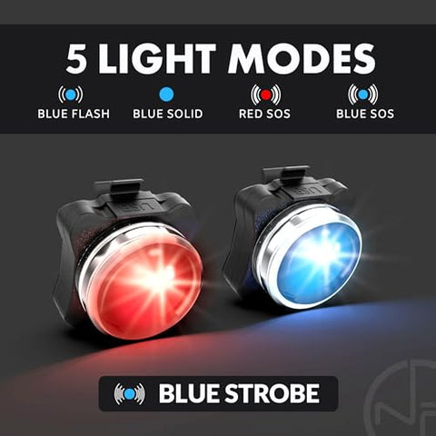 OPTIKS-Blue Bike Light: 220 Lumens - USB Rechargeable - 8hr Max - Water Resistant - 5 Modes - Blue/Blue Strobe LED - Lights for Bicycles