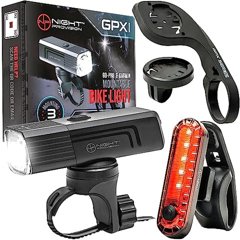 GPX-950 Go-Pro Mountable Bike Light USB-C Rechargeable Front and Back Bicycle Lights for Night Riding (950 Lumens)