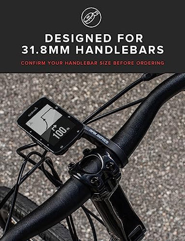 Night Provision GPX Series Bike Computer Mount, Bicycle Mount for Garmin Edge 25 130 200 500 510 520 530 800 810 820 830 GPS Computer, Out Front 31.8mm Handlebar, Quarter Turn & Twist