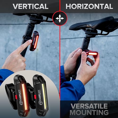 LINE-FRC FRONT & REAR BIKE LIGHT USB-C RECHARGEABLE LED BICYCLE LIGHTS SKATEBOARD LONGBOARD ROAD MOUNTAIN BICYCLE FLASHER SET