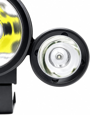 PS1200-BLUE Front & OPTIKS Rear Bike Light - 1200 Lumens White Headlight - 5 Modes - Blue LED - Rechargeable - Water Proof