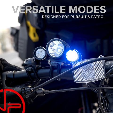 PS1200-BLUE Front & OPTIKS Rear Bike Light - 1200 Lumens White Headlight - 5 Modes - Blue LED - Rechargeable - Water Proof