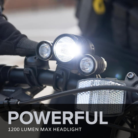 PS1200-RED 1200 Lumens - Red/Red LED - White Headlight - 5 Modes - Rechargeable - Water Proof (Front Only)