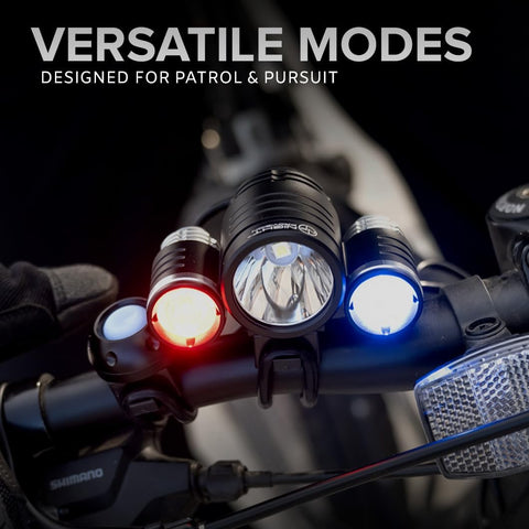 PS1200-ZRN: RED/BLUE FRONT & OPTIKS-P220 REAR W/ZIREN-140DB BIKE HORN