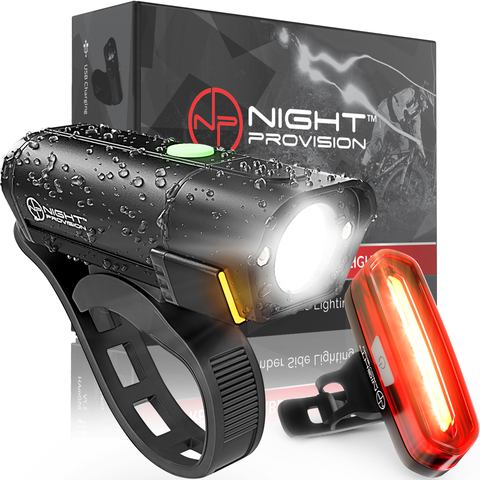 POWERFUL BX-300 CREE XP-G2 BIKE LIGHT SET USB RECHARGEABLE FRONT HEADLIGHT W/ AMBER SIDE ALERT + BONUS FREE REAR LED BIKE LIGHT