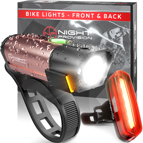 POWERFUL BX-300 CREE XP-G2 BIKE LIGHT SET USB RECHARGEABLE FRONT HEADLIGHT W/ AMBER SIDE ALERT + BONUS FREE REAR LED BIKE LIGHT