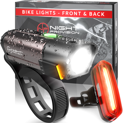POWERFUL BX-300 CREE XP-G2 BIKE LIGHT SET USB RECHARGEABLE FRONT HEADLIGHT W/ AMBER SIDE ALERT + BONUS FREE REAR LED BIKE LIGHT
