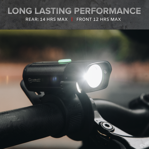 BX-400 Bike Light Set - Powerful Front and Back Lights 12hrs Max Rechargeable Bicycle LED Headlight - 14hr Max Taillight Accessories for Night Riding, Cycling Safety for Adults Kids Men Women