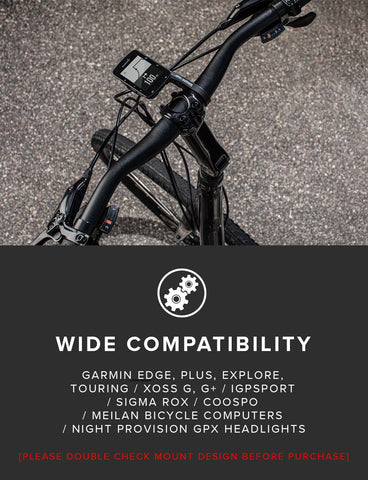 Night Provision GPX Series Bike Computer Mount, Bicycle Mount for Garmin Edge 25 130 200 500 510 520 530 800 810 820 830 GPS Computer, Out Front 31.8mm Handlebar, Quarter Turn & Twist