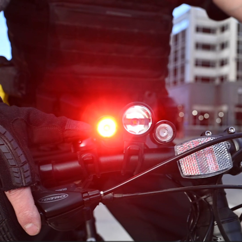 PS1200-RED 1200 Lumens - Red/Red LED - White Headlight - 5 Modes - Rechargeable - Water Proof (Front Only)