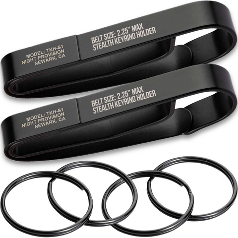 Stealth Tactical Key Ring Holder for Duty Belts, Quick Release Key Clip Stainless Steel w/2 XL Detachable Key Rings Max 2.25" Belt for Police, Correctional, Fire Dept.