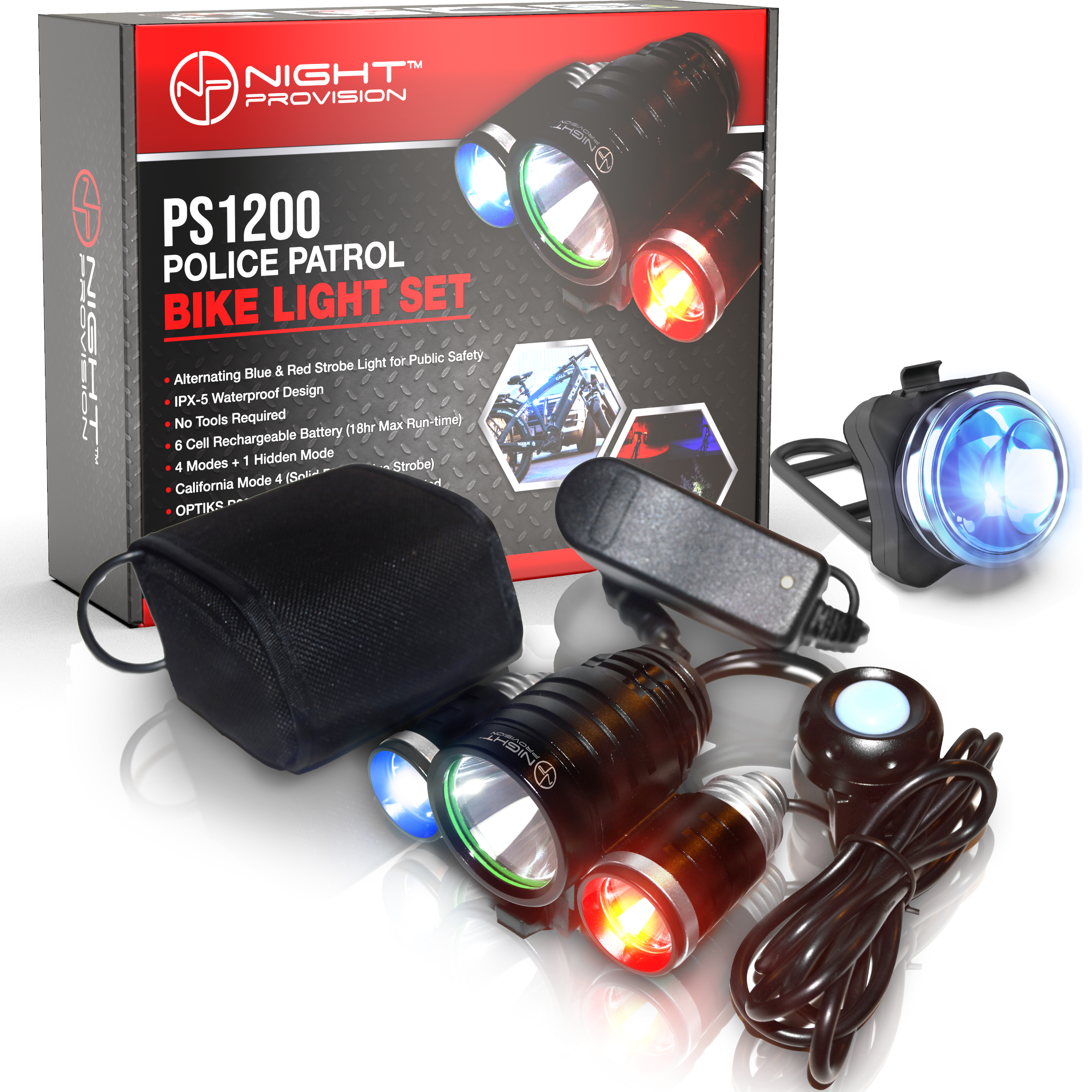 Red blue bike light sales