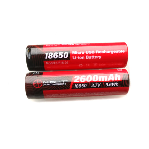 3.7V 2600MAH USB RECHARGEABLE 18650 BATTERY LI-ION  5.2A & USB CHARGER CABLE