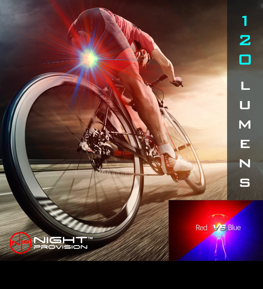 Red blue light for top bike