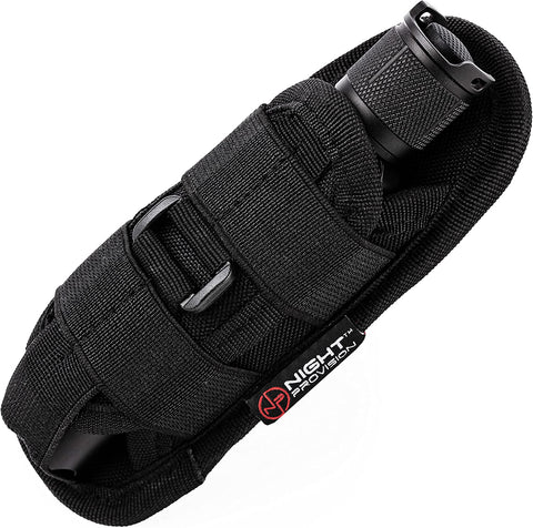 TH1 TACTICAL FLASHLIGHT HOLSTER DUTY BELT POUCH STRETCHABLE ROTATABLE CLIP 360 DEGREE HOLDER FOR POLICE MILITARY SECURITY BELT